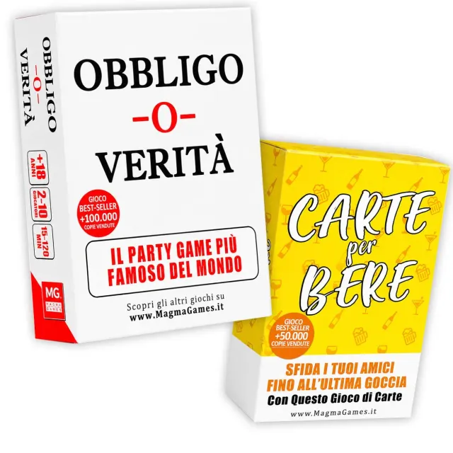 Magma Games Carte per Bere + Obbligo o Verità bundle carte party 18+