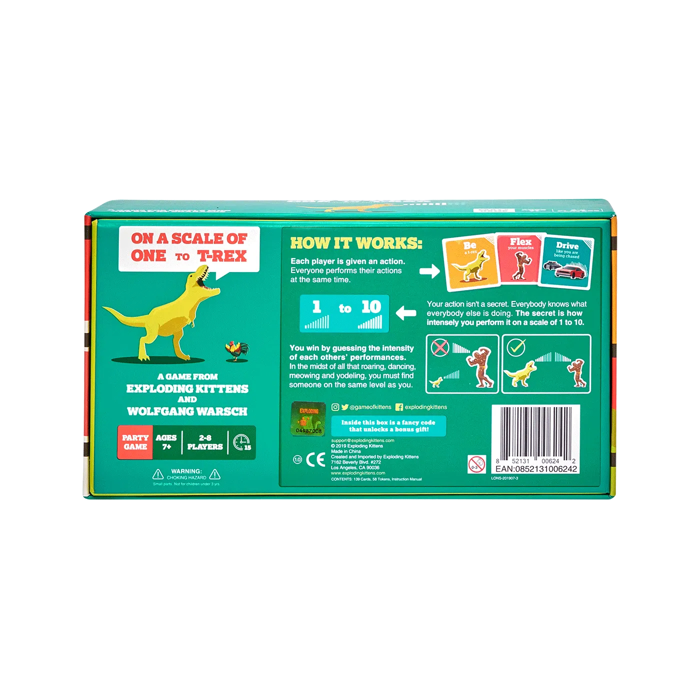 Exploding Kittens On a Scale of One to T-Rex gioco party