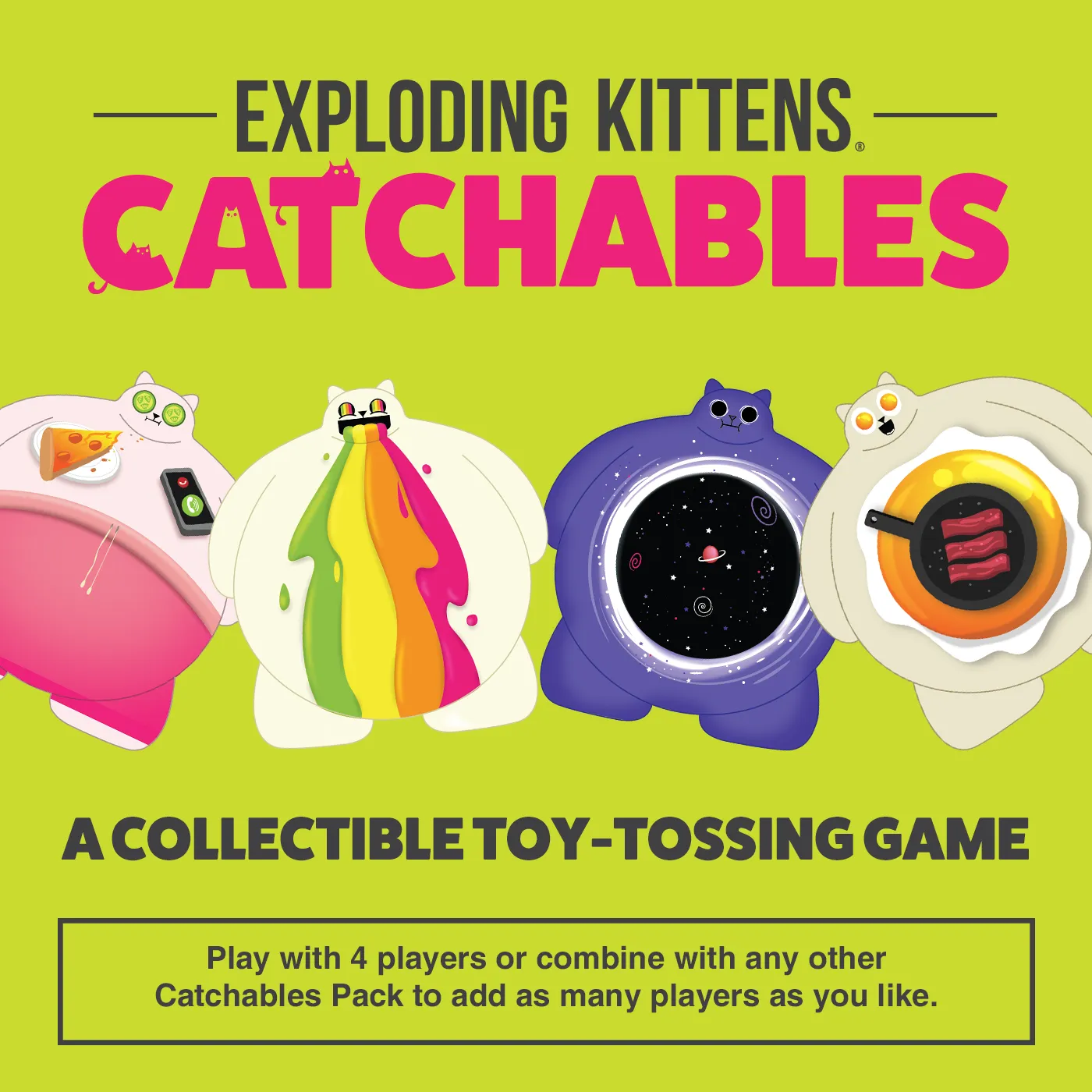 Exploding Kittens Catchables 4-Pack gioco lancio 4 gatti morbidi