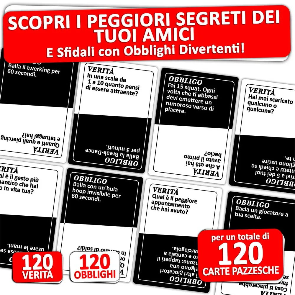 Magma Games Obbligo o Verità carte party 120+120 18+