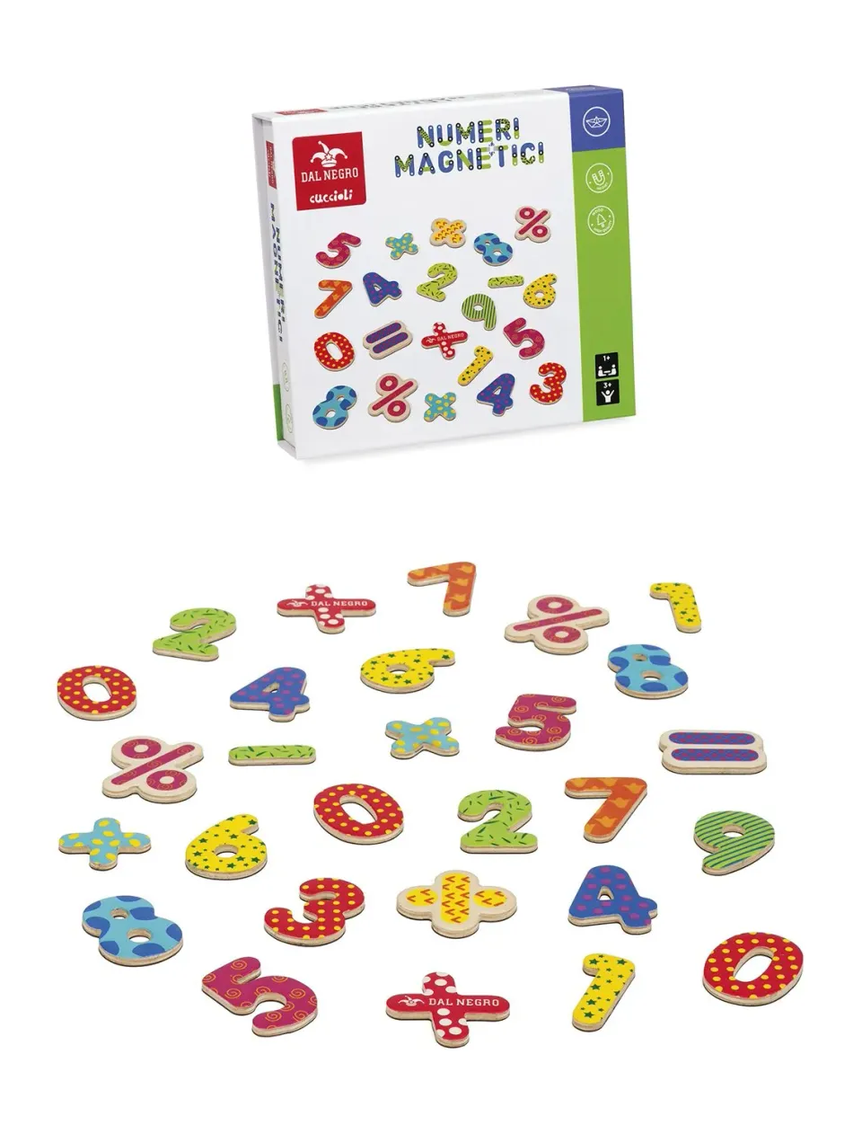 Dal Negro 53855 Numeri Magnetici gioco legno 77 pezzi