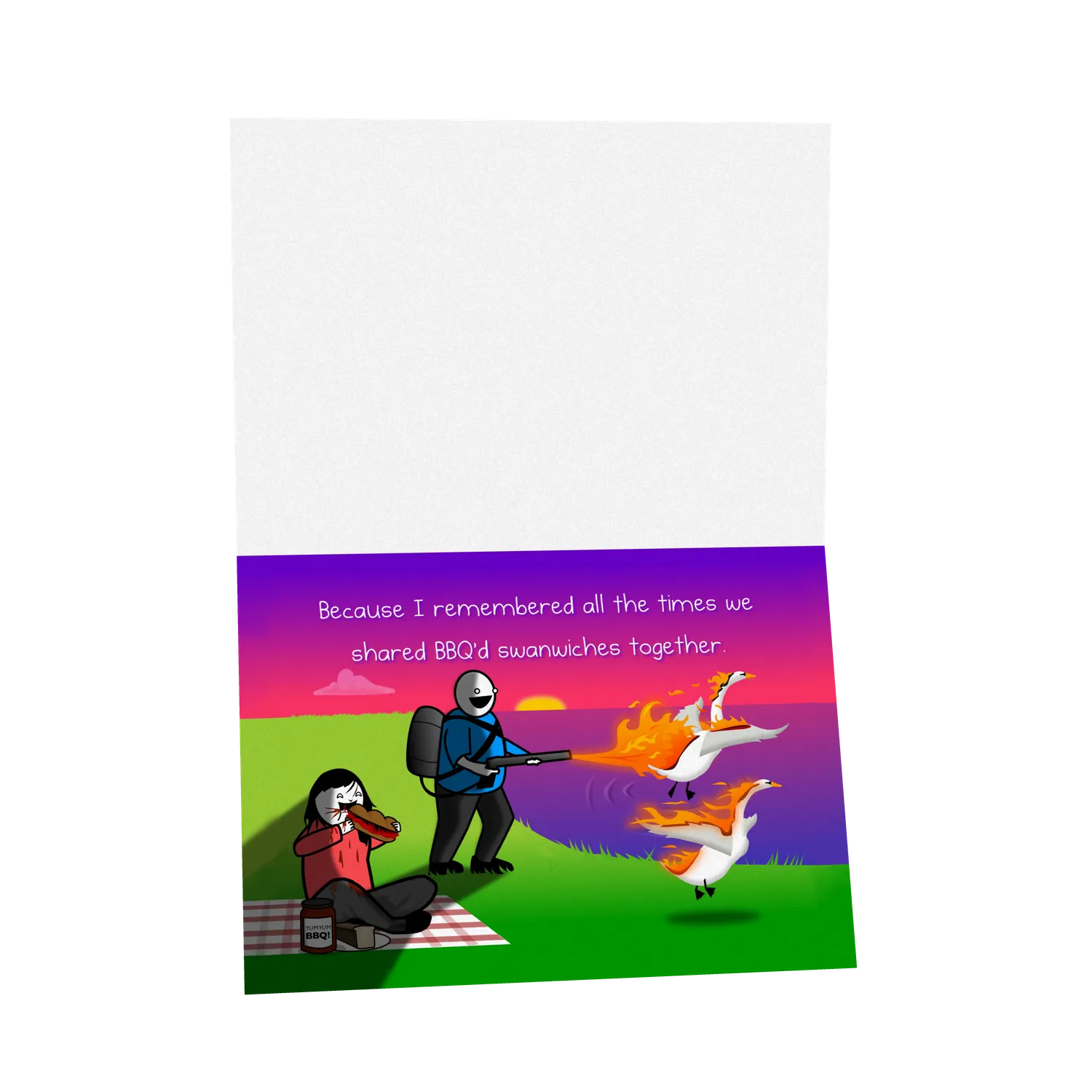 Exploding Kittens Swans biglietto amore singolo irriverente