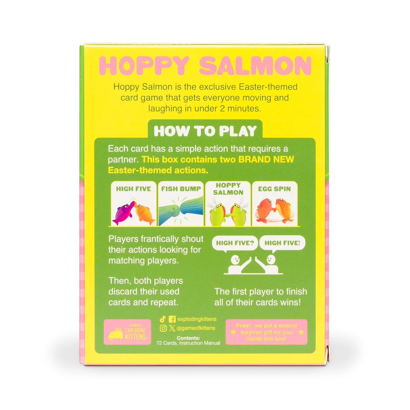 Exploding Kittens Hoppy Salmon gioco carte party pasquale