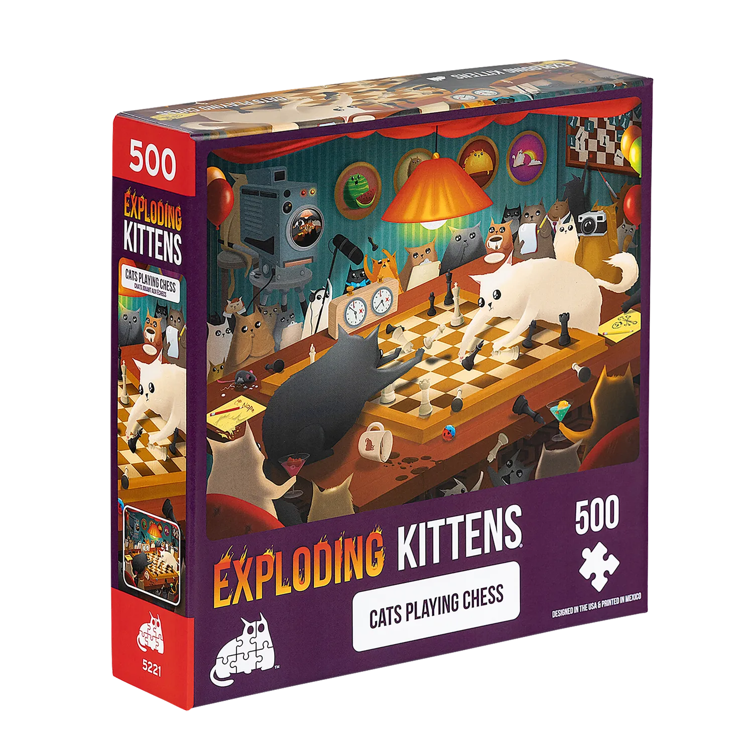 Exploding Kittens Cats Playing Chess puzzle 1000 pezzi gatti