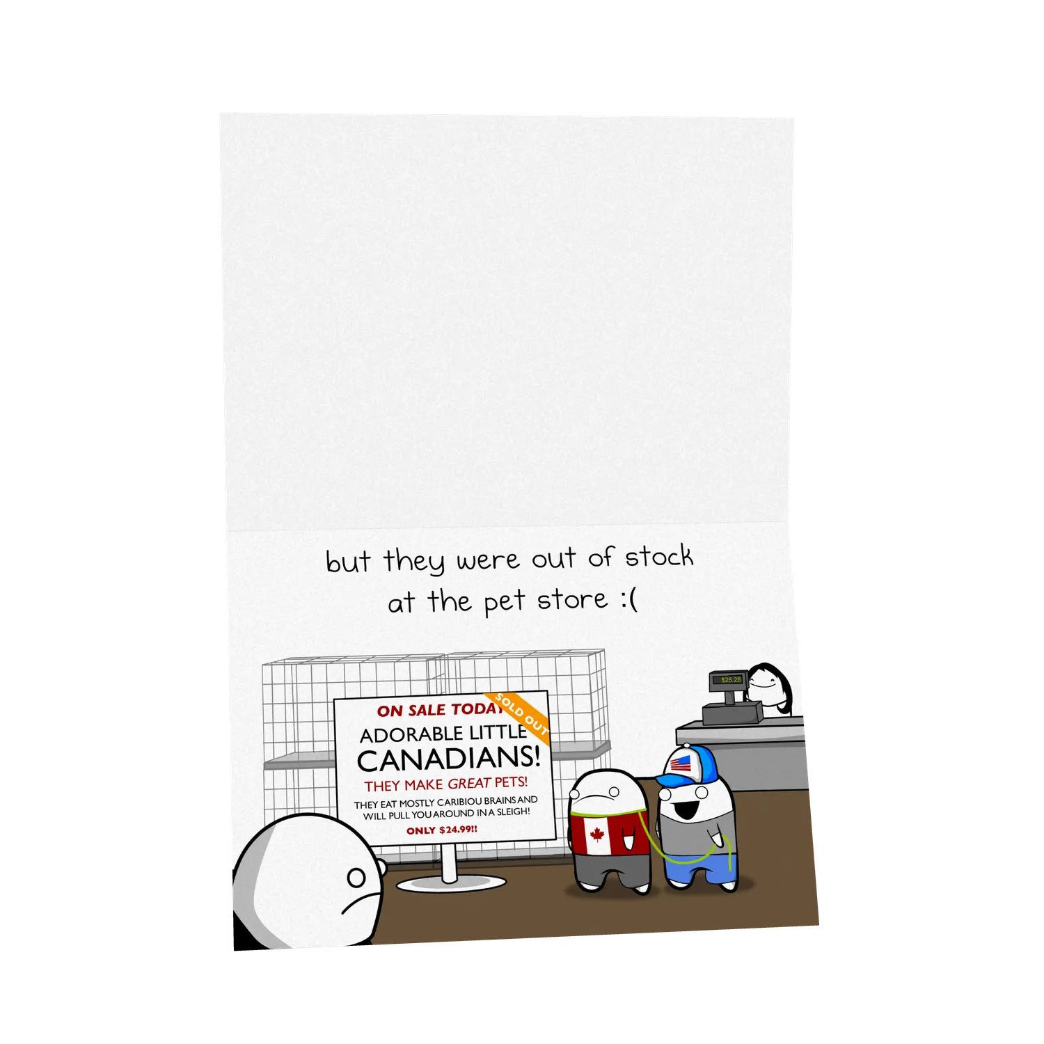 Exploding Kittens Canadian biglietto compleanno singolo