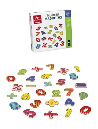 Dal Negro 53855 Numeri Magnetici gioco legno 77 pezzi