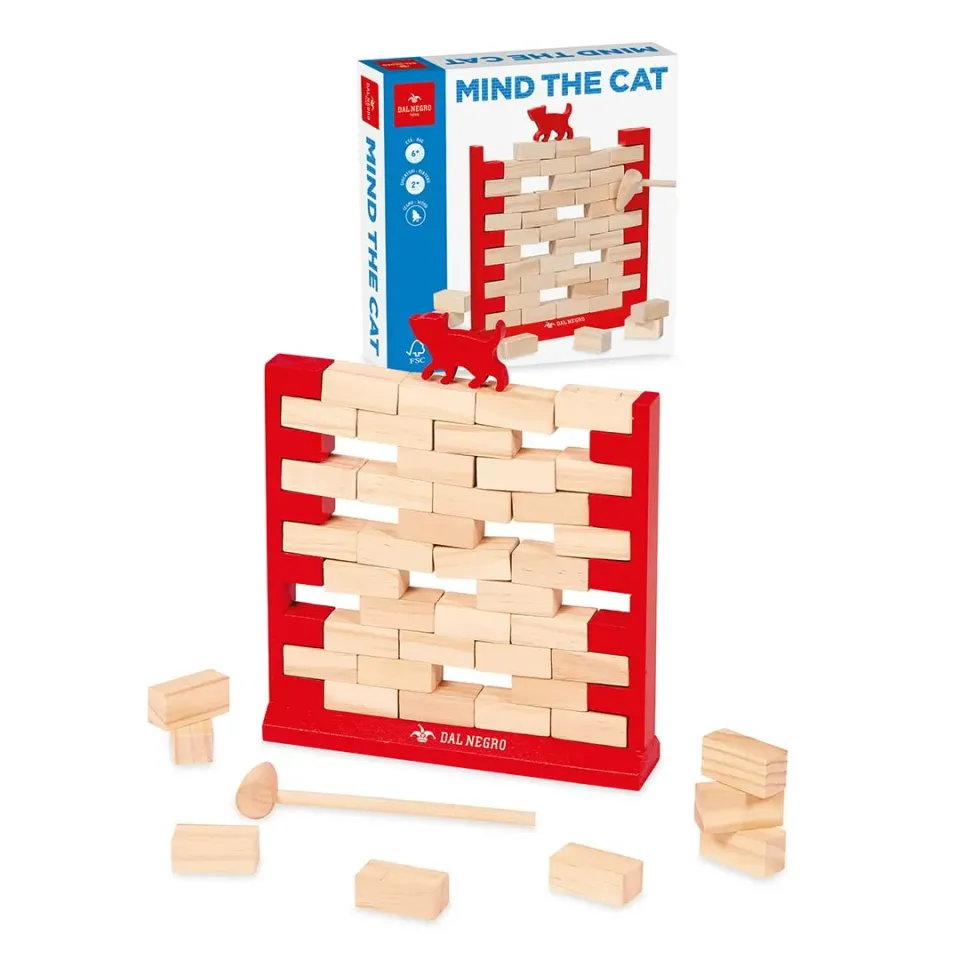 Dal Negro Mind the Cat gioco da tavolo equilibrio 44 mattoni