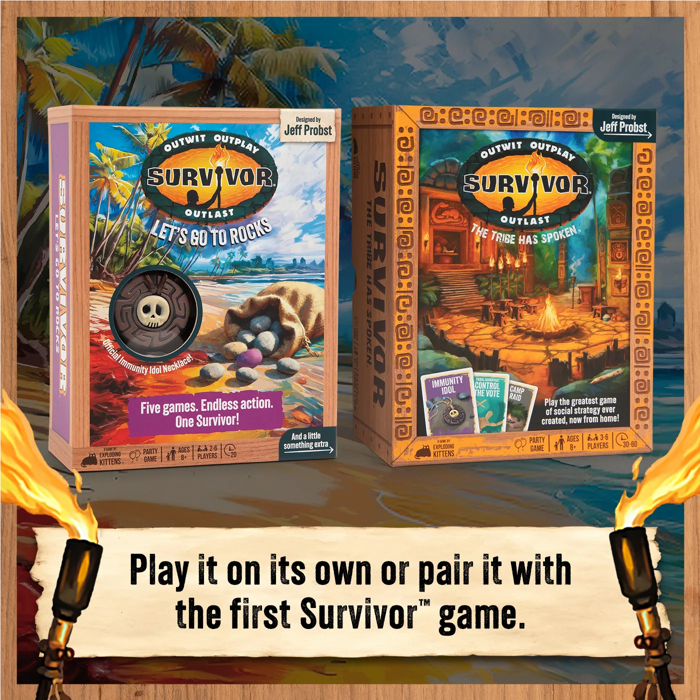 Exploding Kittens Survivor Let's Go To Rocks gioco party