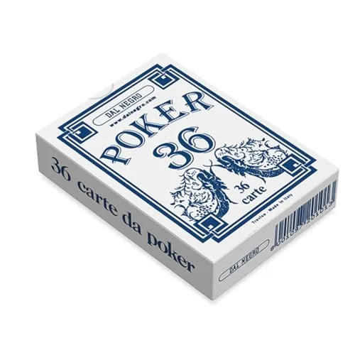 Dal Negro Poker 36 mazzo carte Short Deck retro blu cartoncino