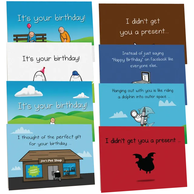 Exploding Kittens Birthday Cards biglietti compleanno 8 pezzi NSFW