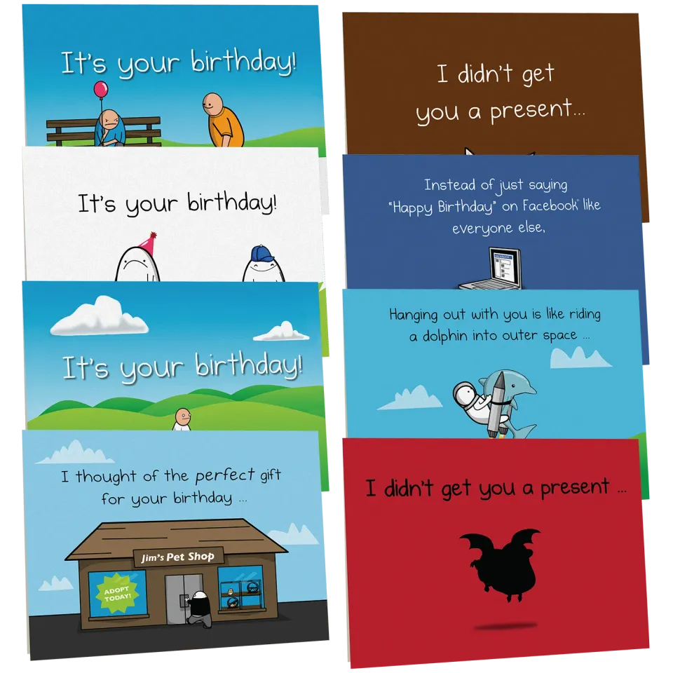 Exploding Kittens Birthday Cards biglietti compleanno 8 pezzi NSFW