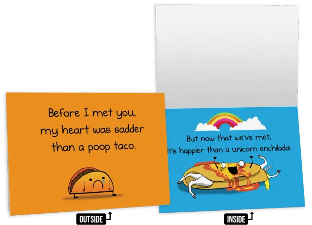 Exploding Kittens Poop Taco biglietto auguri singolo irriverente