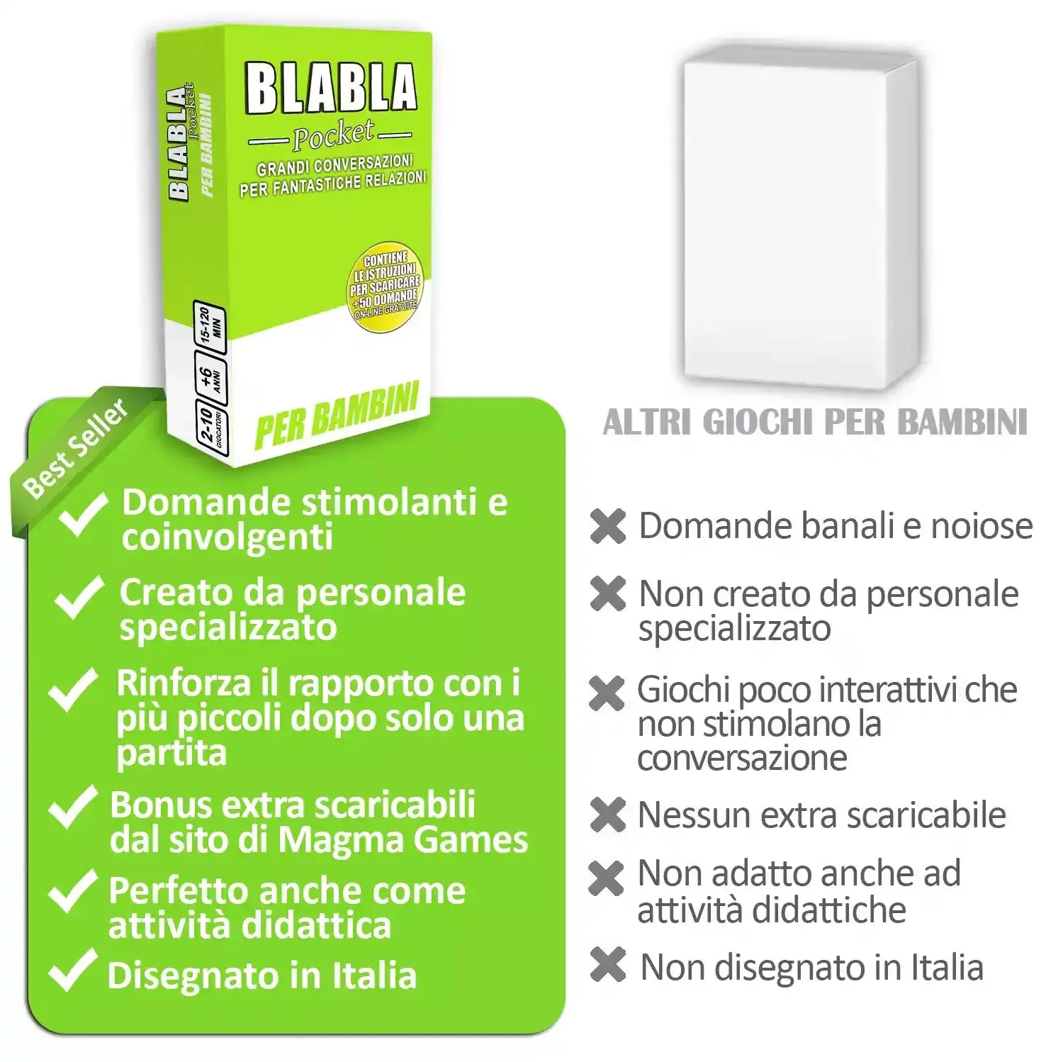 Magma Games BlaBla Pocket carte conversazione 100 carte 6+