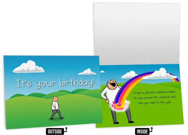Exploding Kittens Rainbow biglietto compleanno NSFW