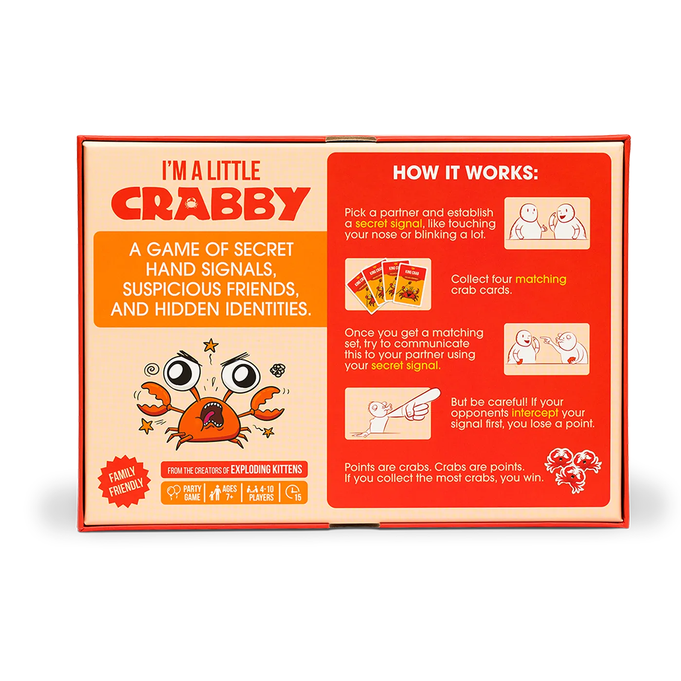 Exploding Kittens I'm A Little Crabby gioco di carte bluff