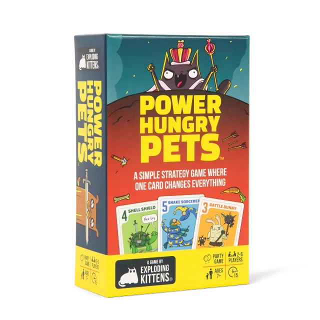 Exploding Kittens Power Hungry Pets gioco carte versione piccola