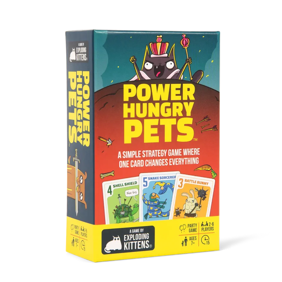 Exploding Kittens Power Hungry Pets gioco carte versione piccola