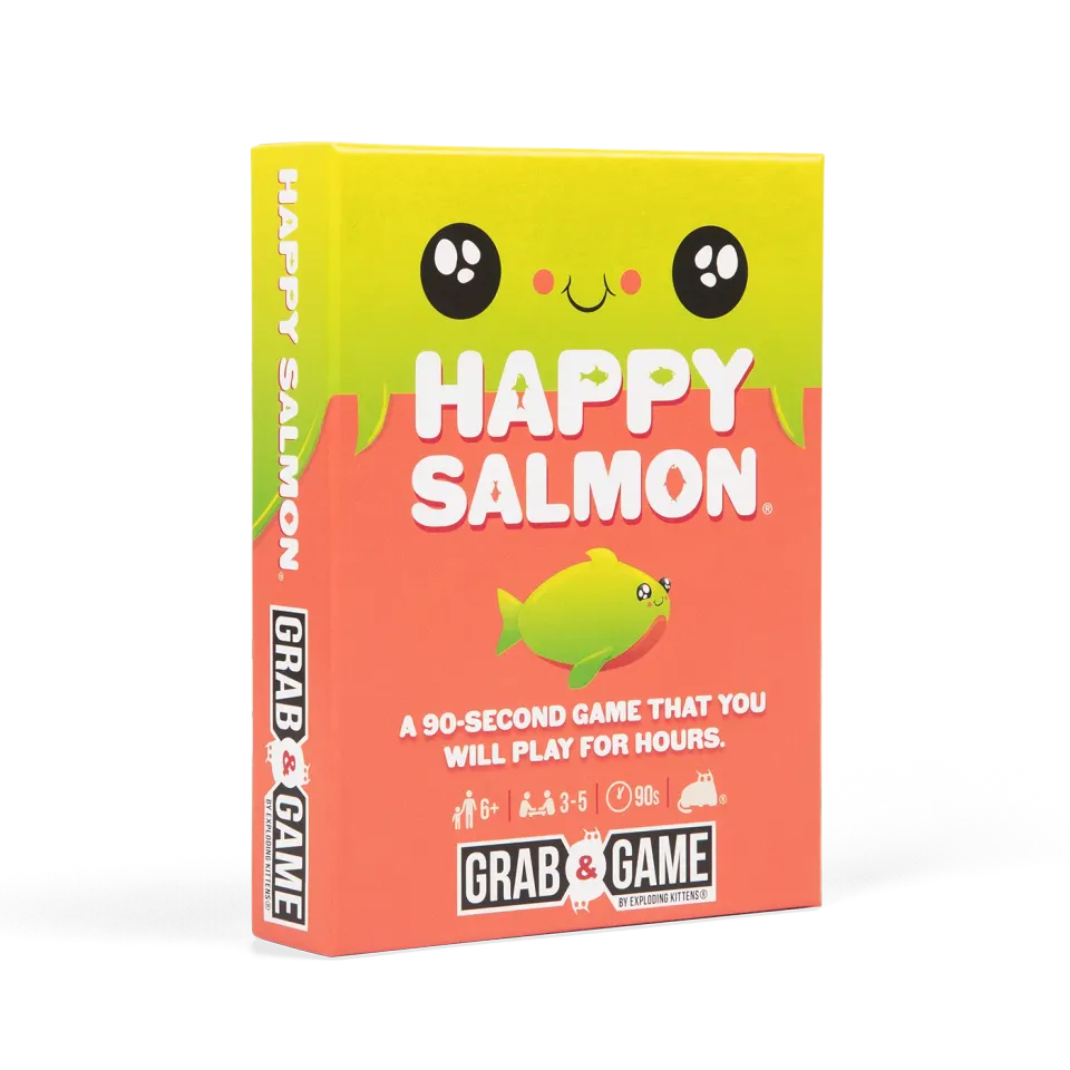 Exploding Kittens Happy Salmon Grab & Game gioco carte viaggio