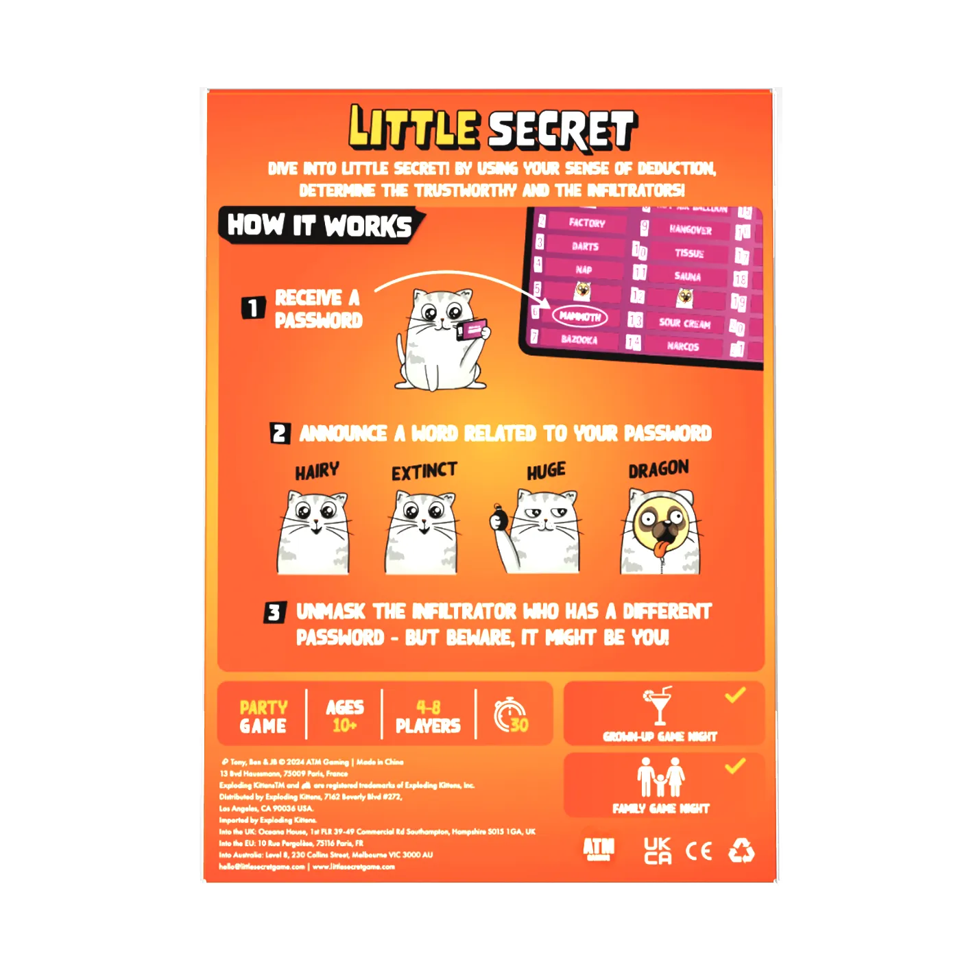 Exploding Kittens Little Secret gioco bluff deduzione