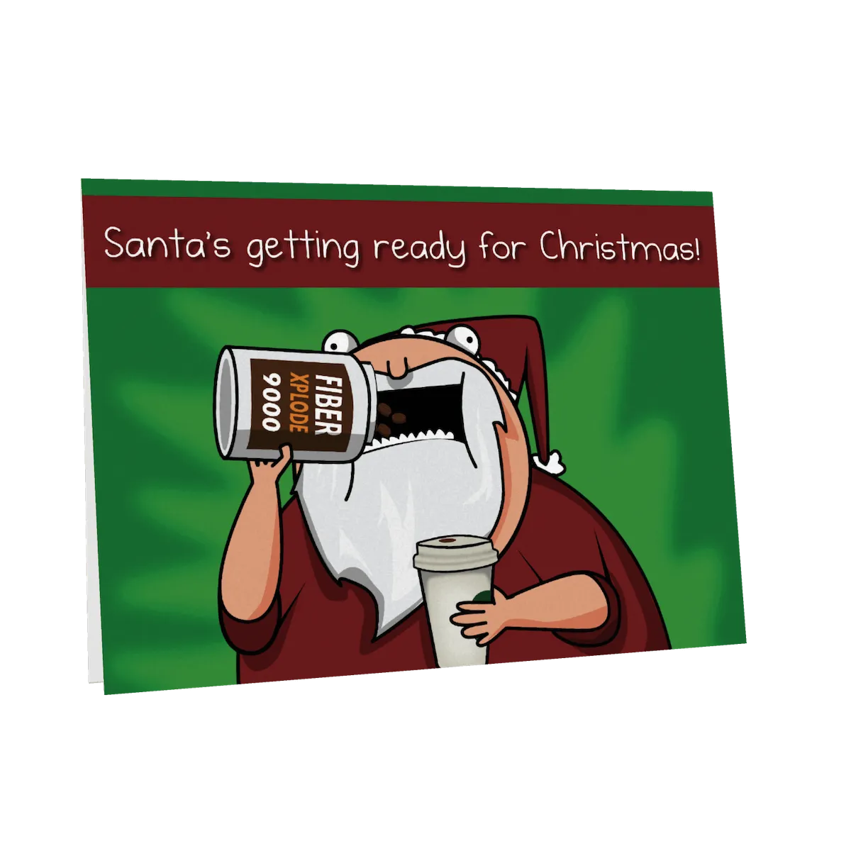 Exploding Kittens Santa's Fiber biglietto natalizio NSFW irriverente