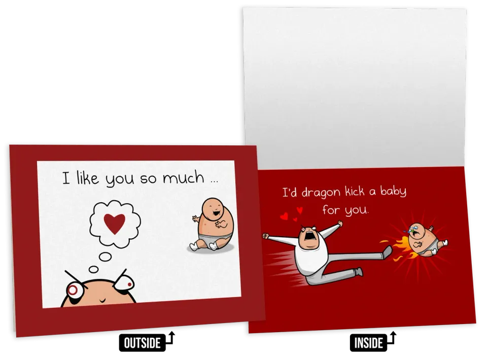 Exploding Kittens Baby Kick biglietto auguri singolo amore amicizia