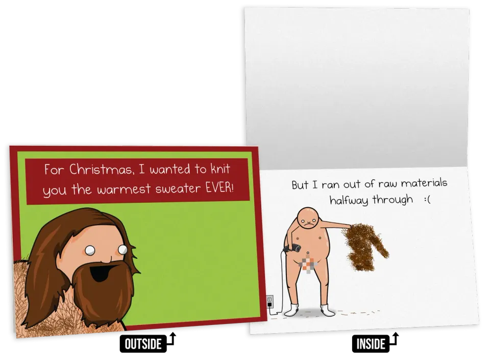 Exploding Kittens Holiday Sweater biglietto auguri singolo NSFW
