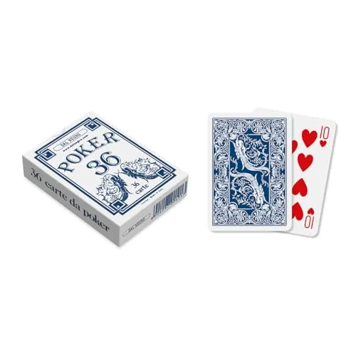 Dal Negro Poker 36 mazzo carte Short Deck retro blu cartoncino
