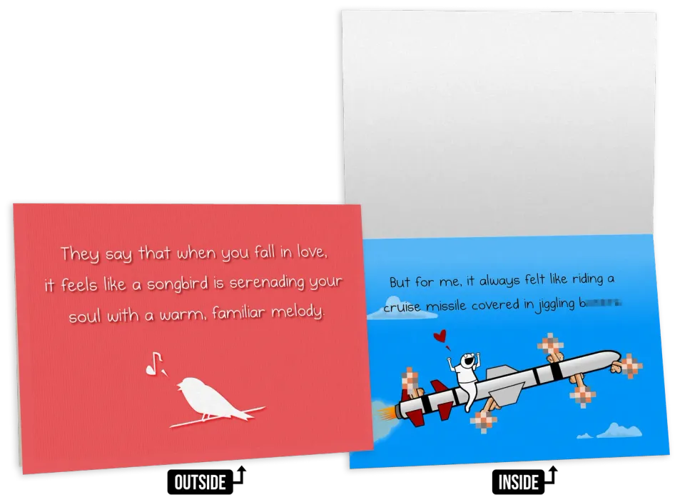 Exploding Kittens NSFW Missile biglietto auguri singolo piccante