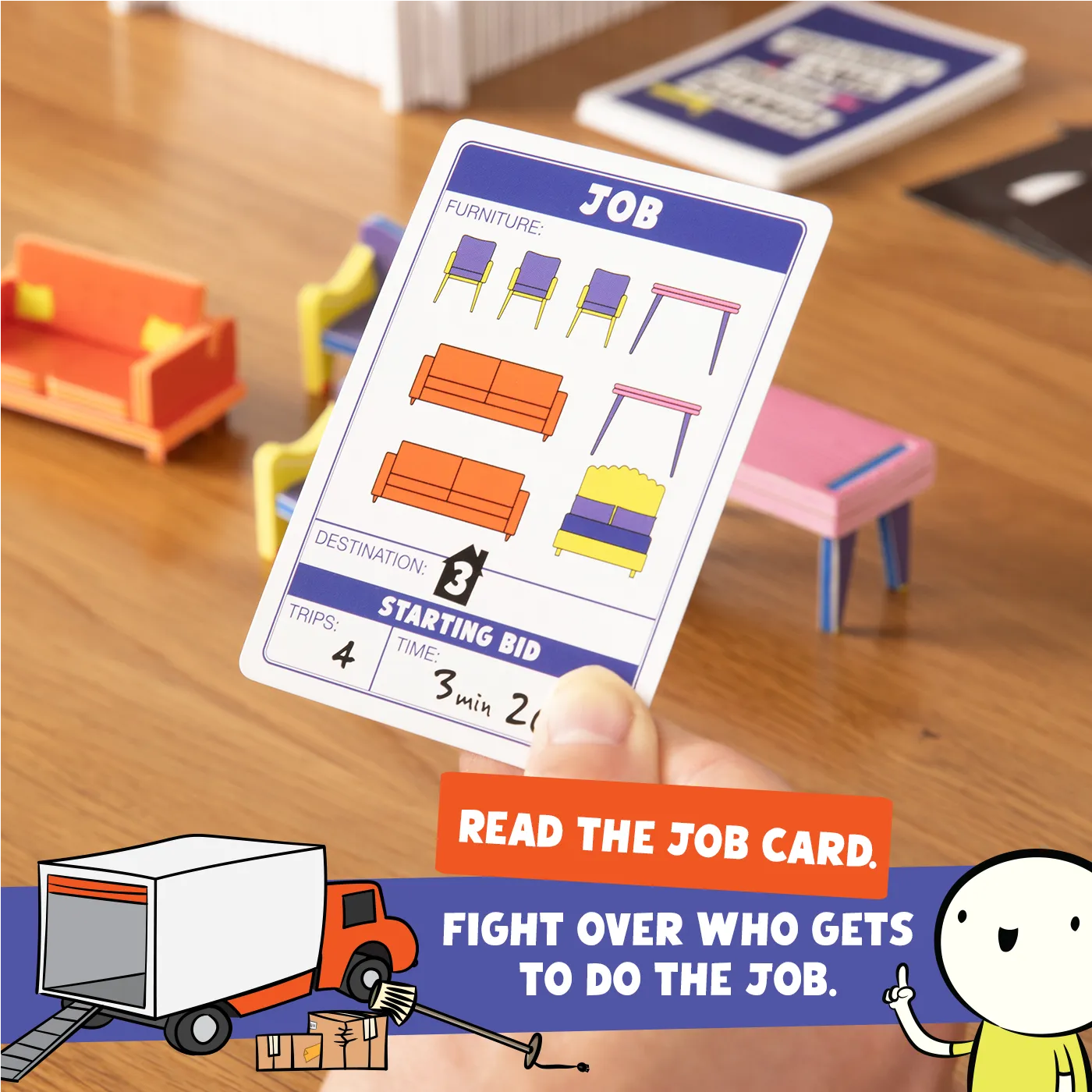 Exploding Kittens Giants Moving Tiny Furniture gioco party