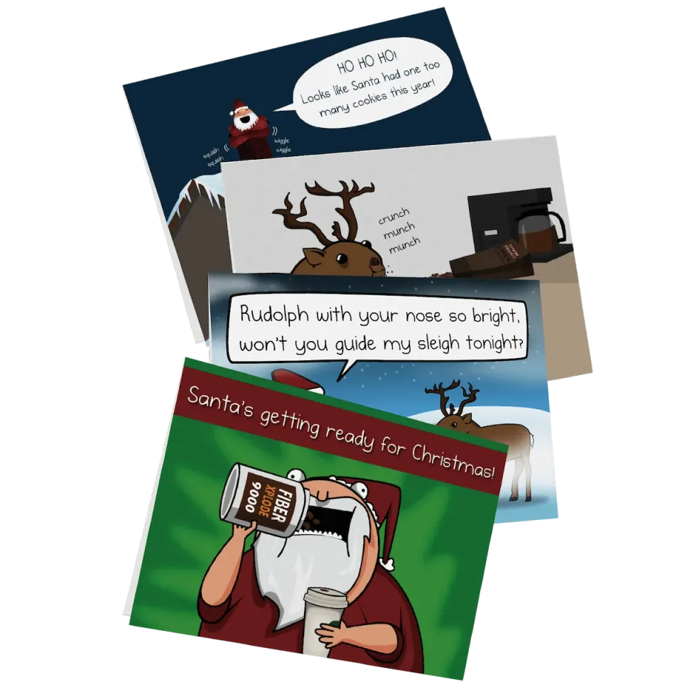 Exploding Kittens Christmas Greeting Card biglietti natale 4 pack adulti