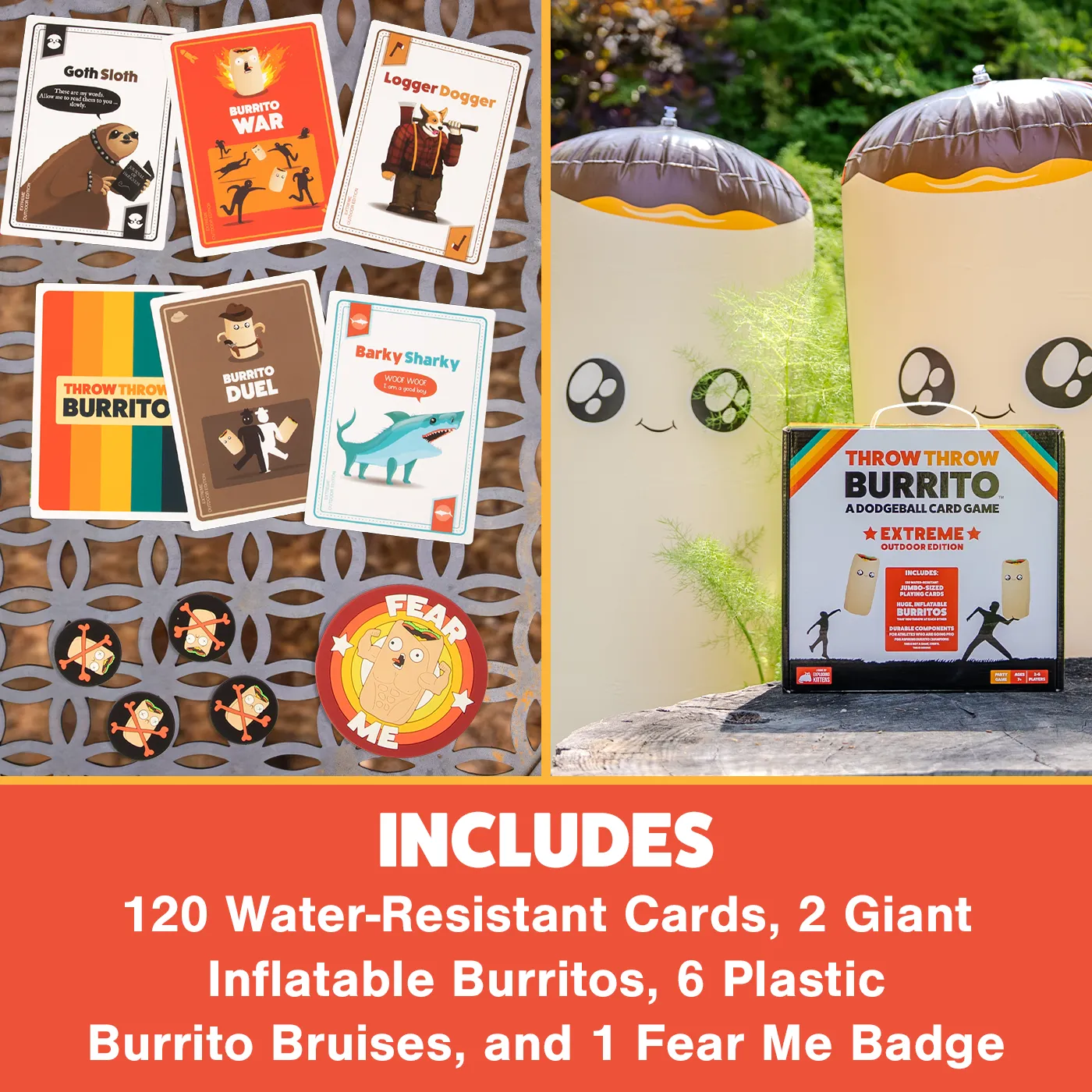 Exploding Kittens Throw Throw Burrito Extreme Outdoor gioco carte