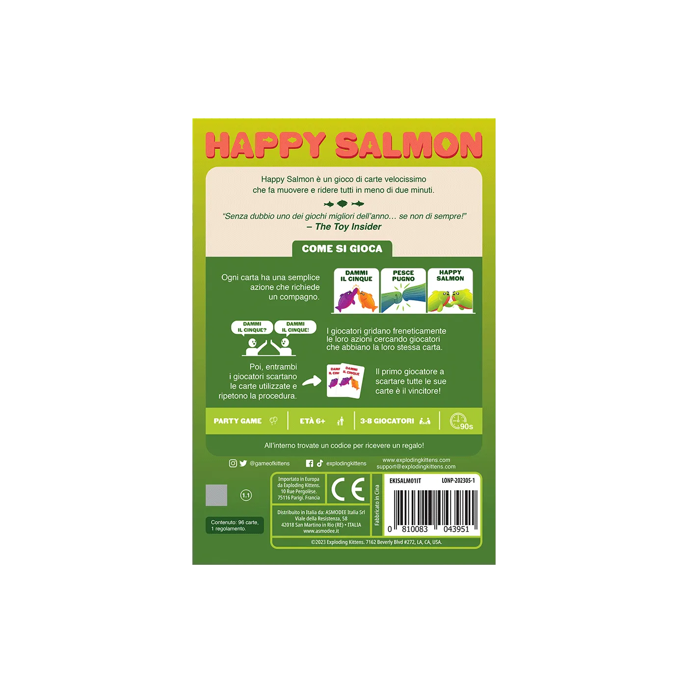 Exploding Kittens Happy Salmon gioco carte edizione italiano