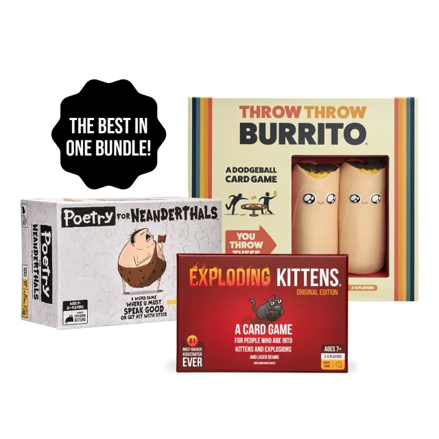 Exploding Kittens Greatest Hits Bundle gioco da tavolo 3 in 1