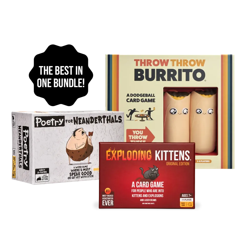 Exploding Kittens Greatest Hits Bundle gioco da tavolo 3 in 1