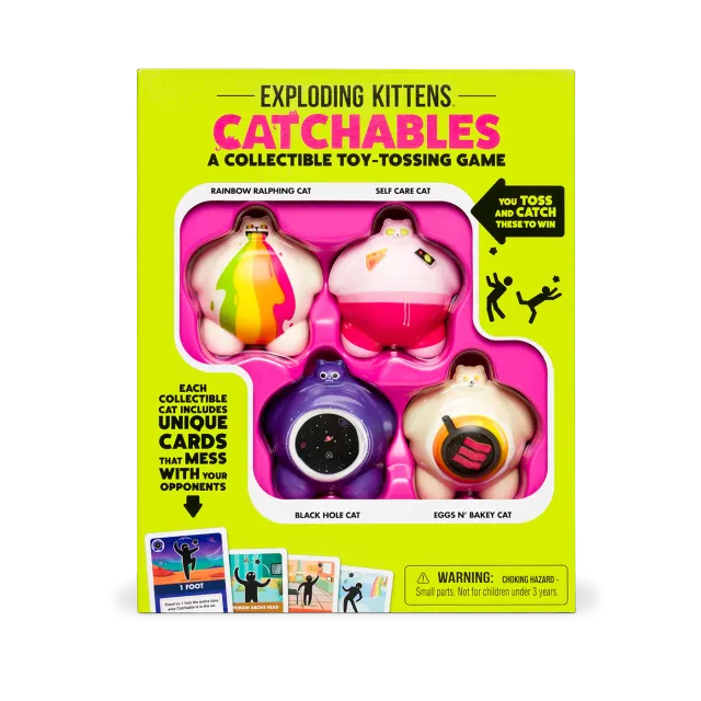 Exploding Kittens Catchables 4-Pack gioco lancio 4 gatti morbidi