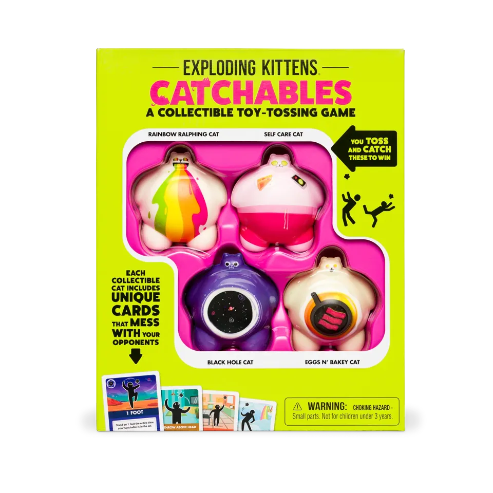 Exploding Kittens Catchables 4-Pack gioco lancio 4 gatti morbidi