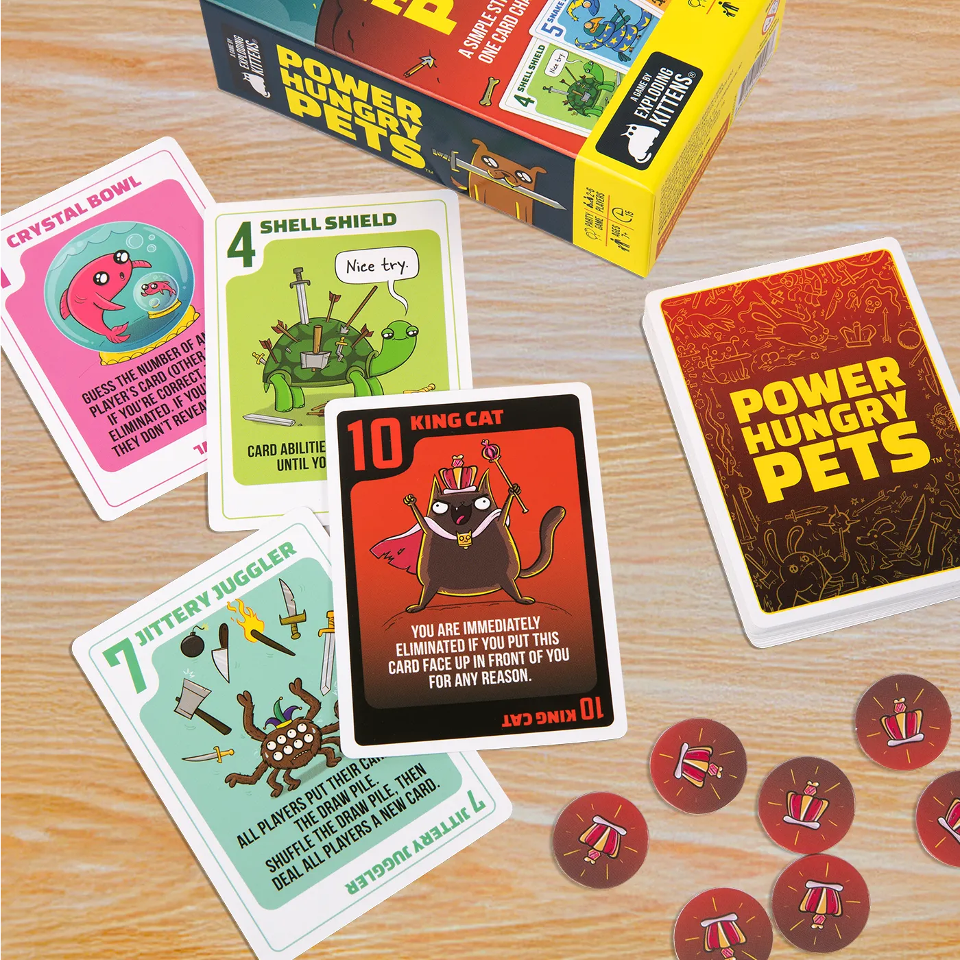 Exploding Kittens Power Hungry Pets gioco carte versione piccola