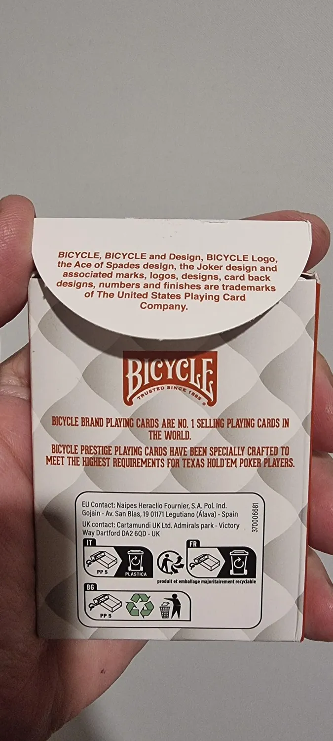 Bicycle Prestige carte da poker plastica indici jumbo rosso/blu