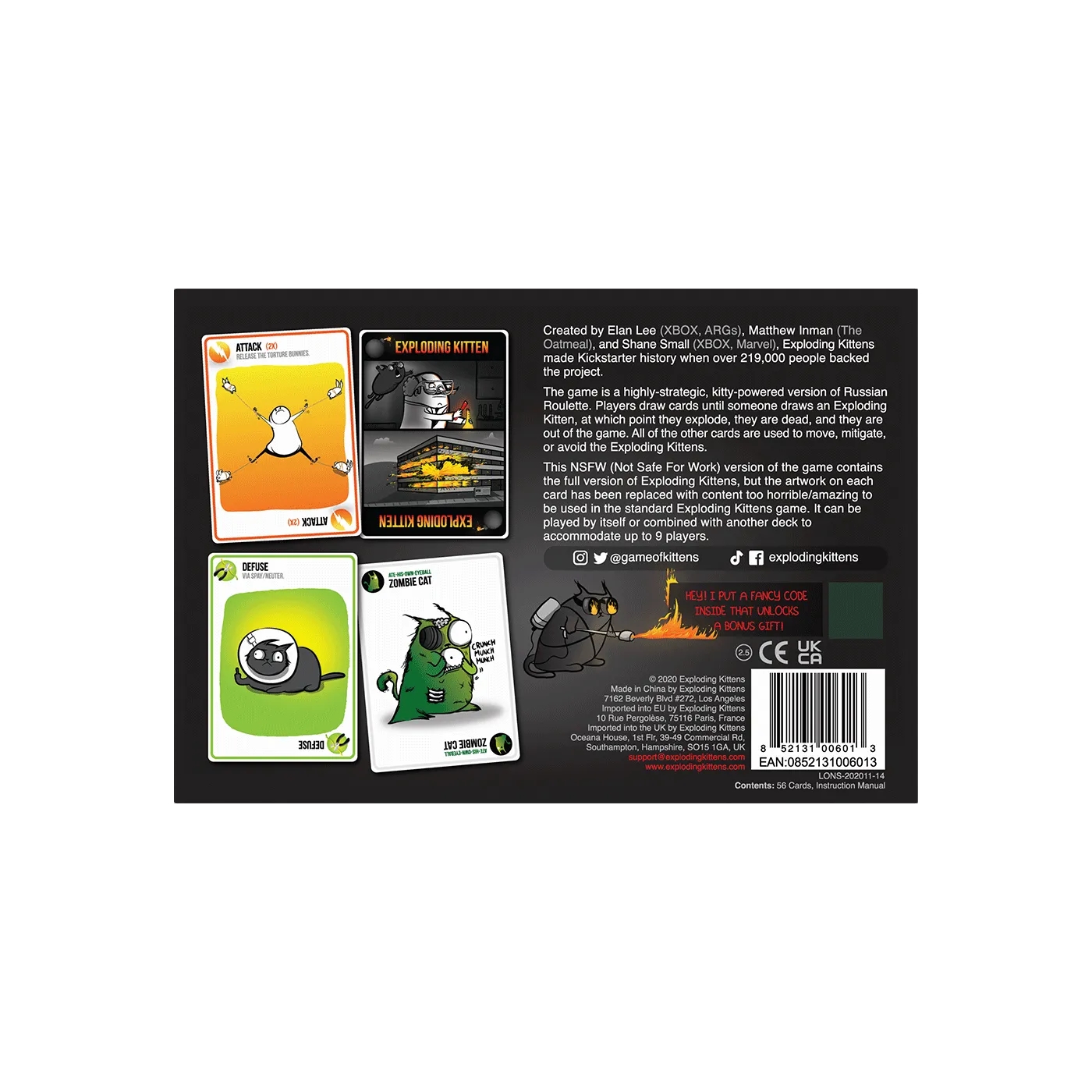 Exploding Kittens NSFW Edition gioco carte edizione italiana 17+