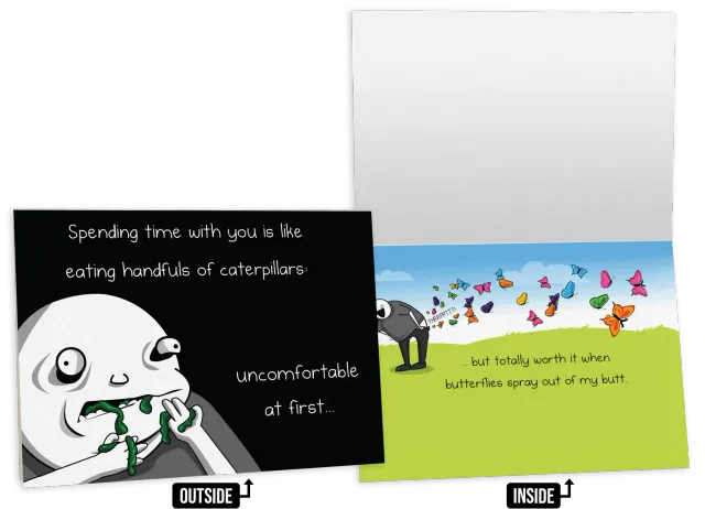 Exploding Kittens Caterpillar biglietto auguri NSFW amore amicizia