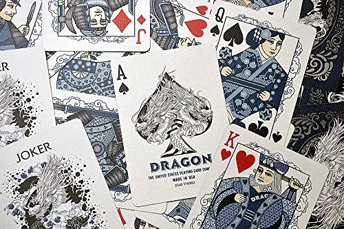 Bicycle Dragons carte da poker mazzo collezione blu argento