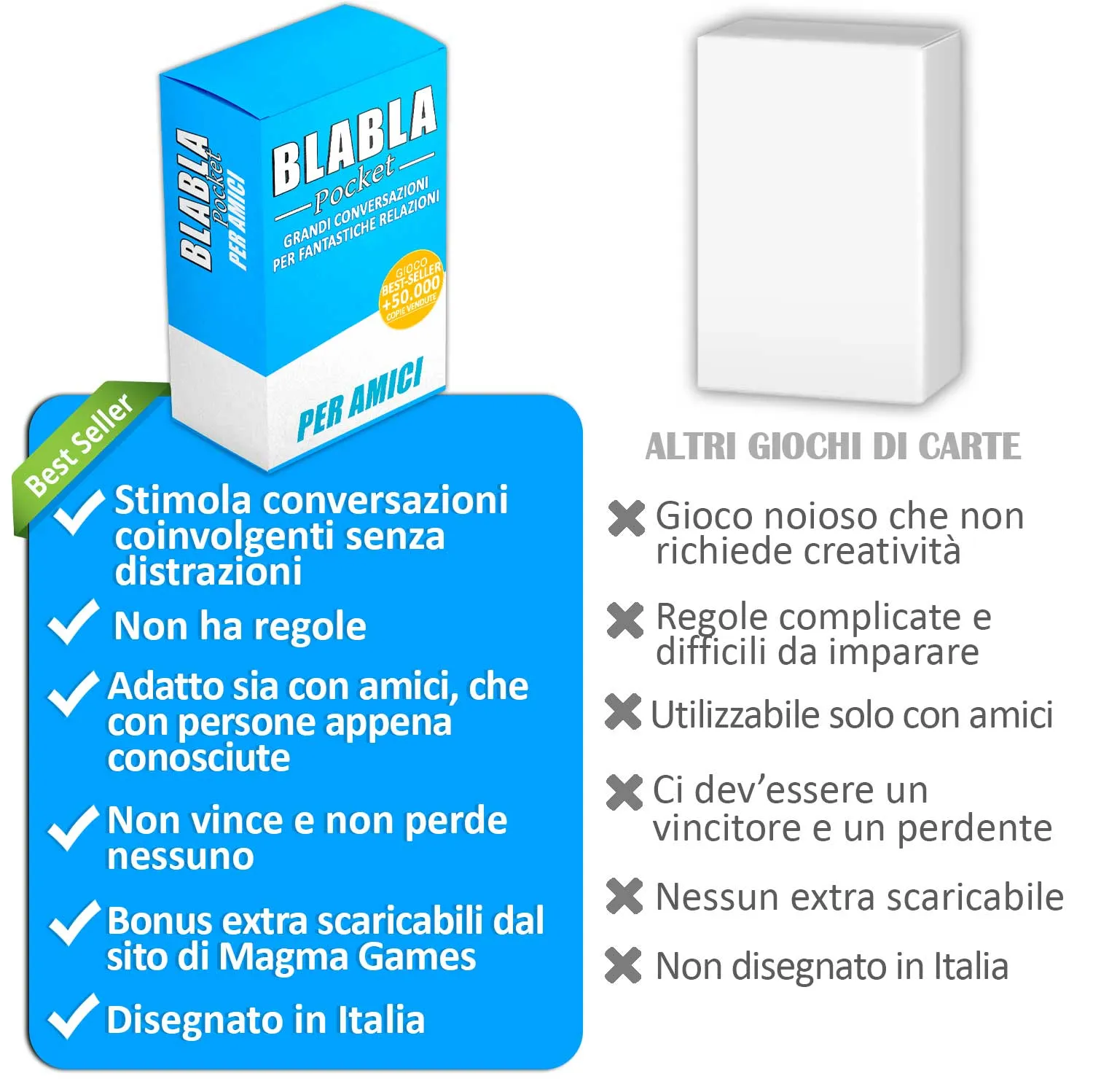 Magma Games BlaBla Pocket Per Amici gioco carte 100 carte conversazione