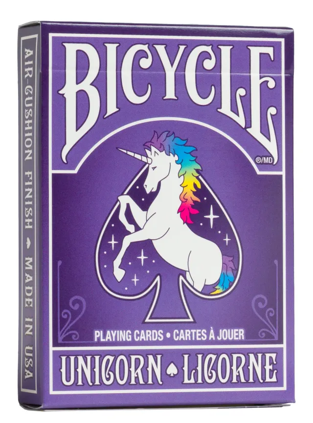 Bicycle Unicorns carte da poker mazzo colorato vintage 1937