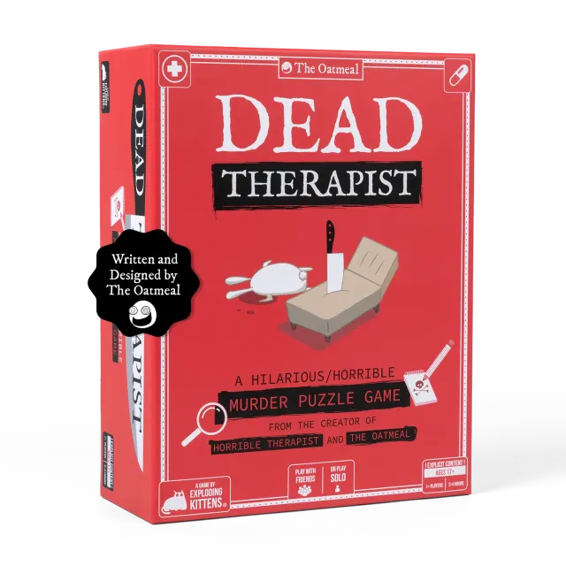 Exploding Kittens Dead Therapist gioco investigativo giallo