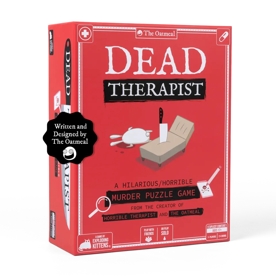 Exploding Kittens Dead Therapist gioco investigativo giallo
