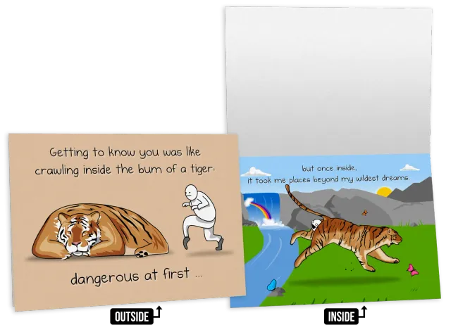 Exploding Kittens Tiger biglietto auguri NSFW amore