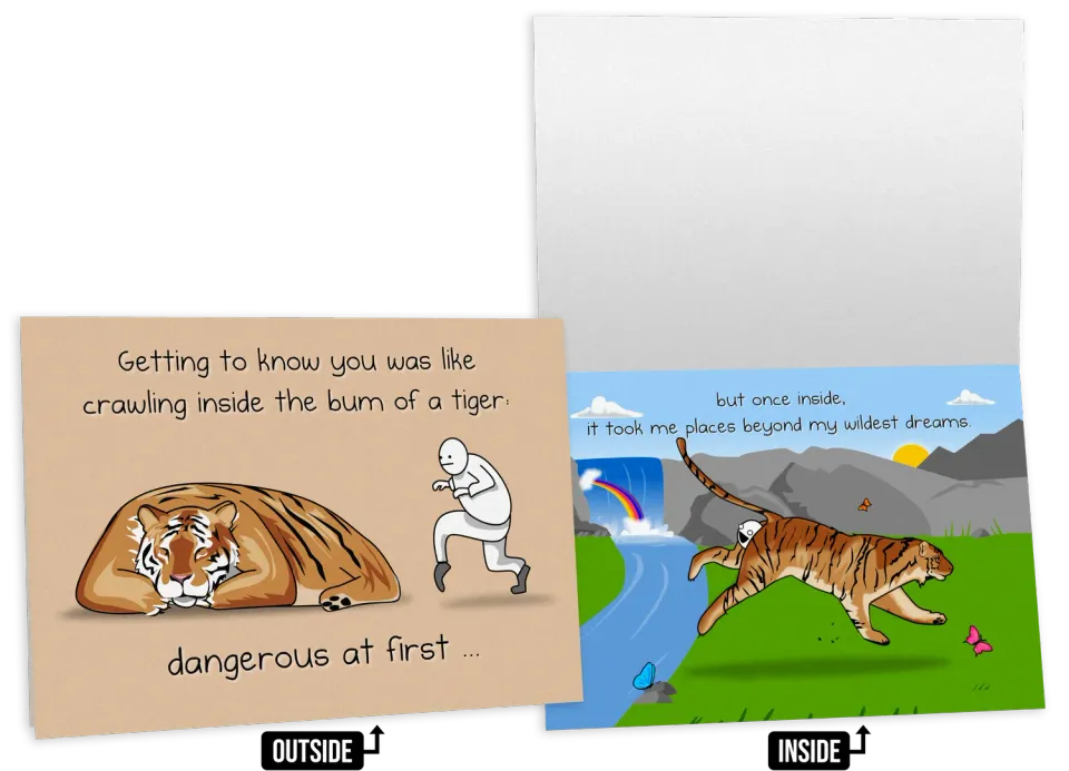 Exploding Kittens Tiger biglietto auguri NSFW amore