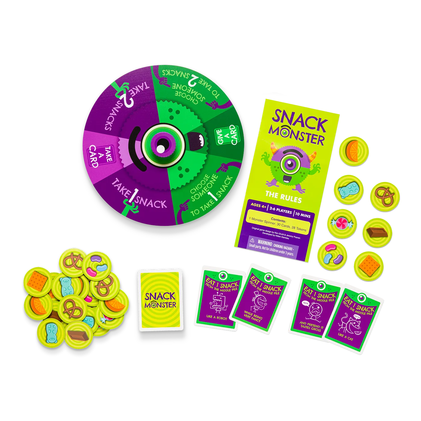Exploding Kittens Snack Monster gioco per bambini con spinner