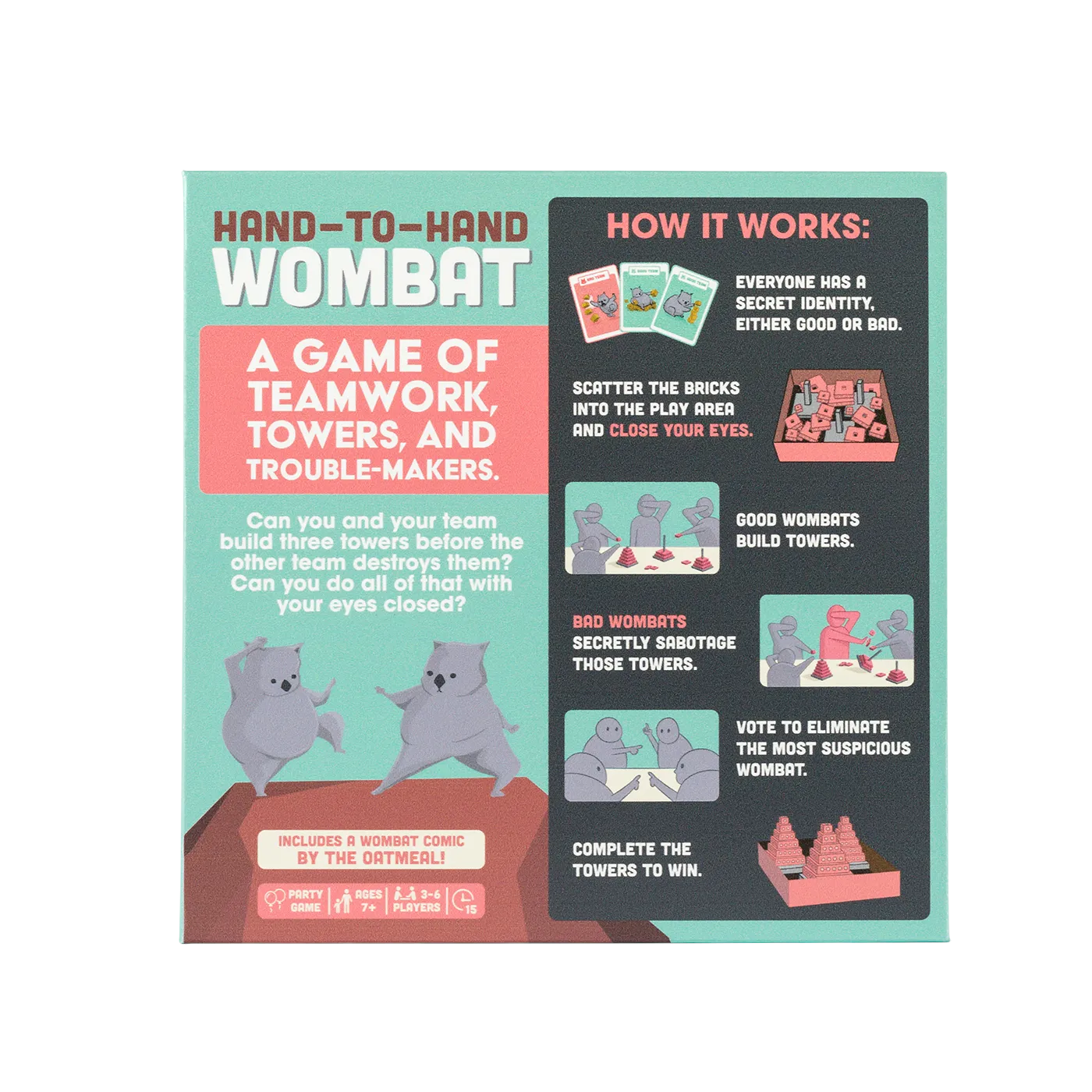 Exploding Kittens Hand-To-Hand Wombat gioco bendati bluff