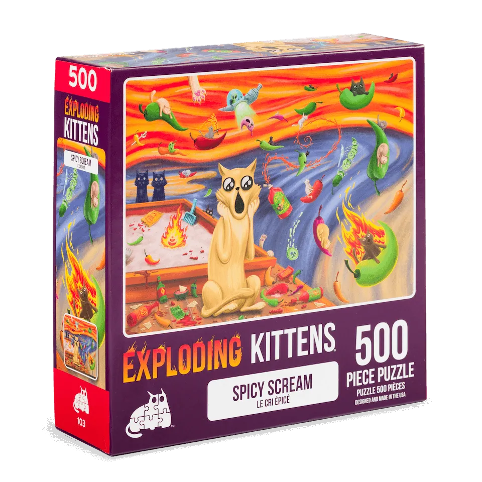 Exploding Kittens Spicy Scream puzzle pezzi Blue Board